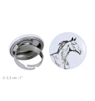 Zweibrücker - Bague de collection avec l'image d'un cheval, produit fait à la main, marque Art-Dog