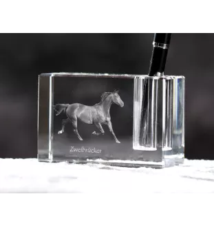 Zweibrücker - Porte-stylos, organiseur en cristal avec image d'un cheval, décoration de bureau unique par la marque Art-Dog