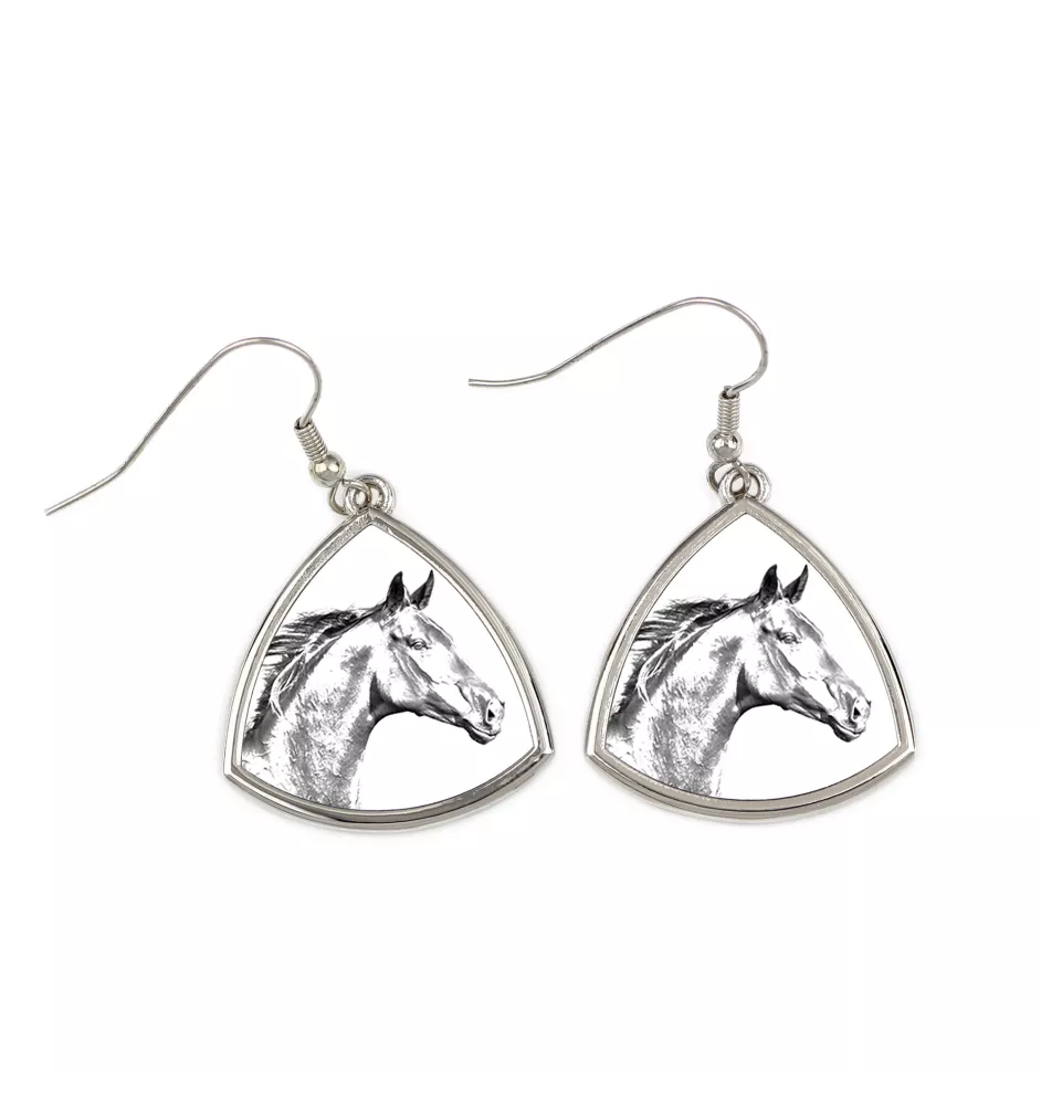 Zweibrücker - Pferdeohrringe, hängende Ohrringe mit einem Bild, personalisierter Schmuck mit dem Aufdruck der Marke Art-Dog