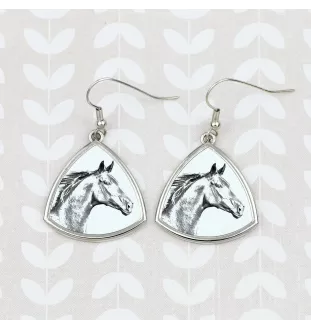 Zweibrücker - earrings with a horse, hanging earrings with a picture, personalized jewelry with Art-Dog brand print