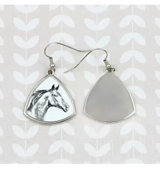 Zweibrücker - Pferdeohrringe, hängende Ohrringe mit einem Bild, personalisierter Schmuck mit dem Aufdruck der Marke Art-Dog