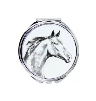 Zweibrücker - miroir de poche avec cheval, miroir personnalisé pour sac à main, miroir compact avec impression de la marque Art-Dog