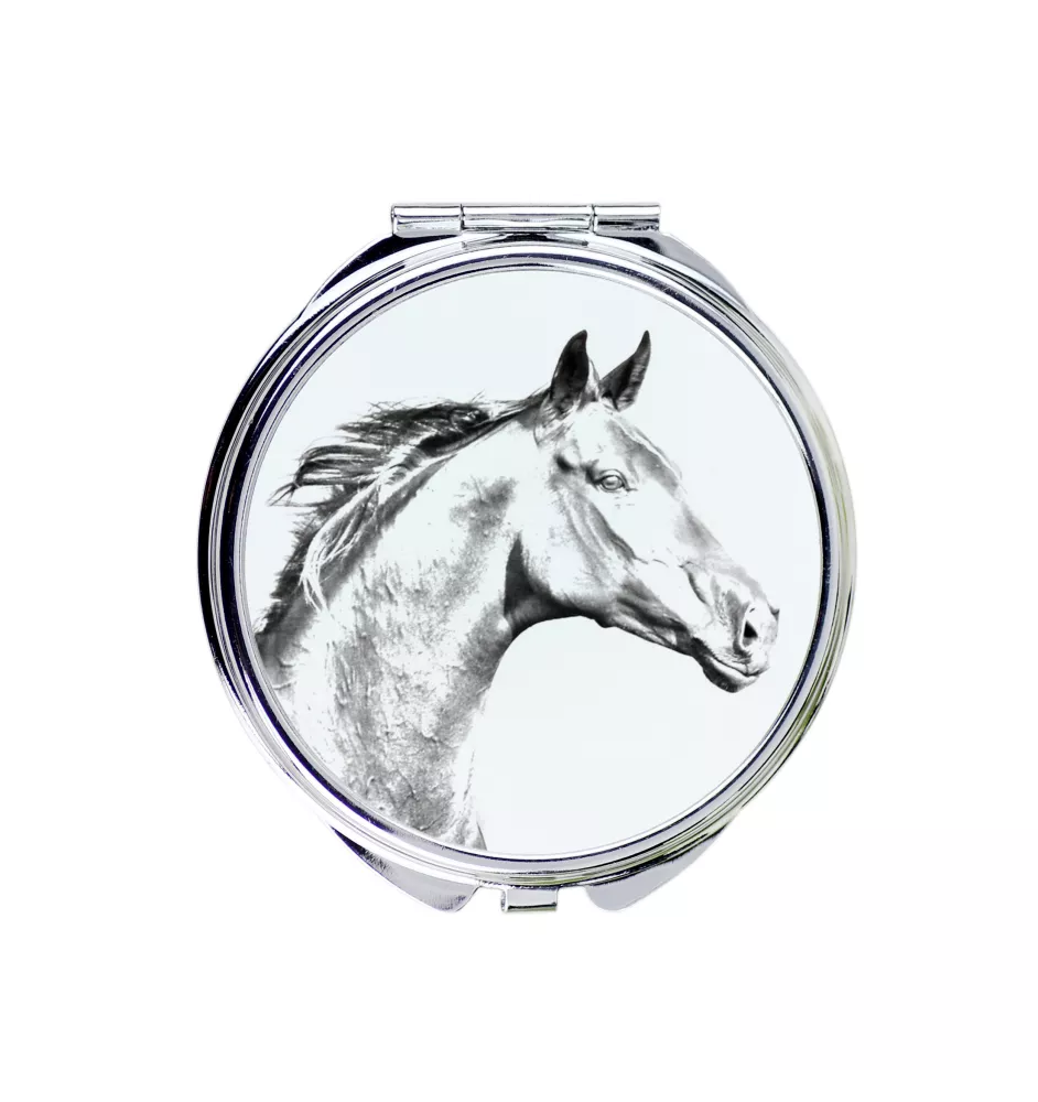 Zweibrücker - miroir de poche avec cheval, miroir personnalisé pour sac à main, miroir compact avec impression de la marque Art-Dog