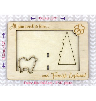 Fiński lapphund ramka na zdjęcie ze sklejki Art-Dog