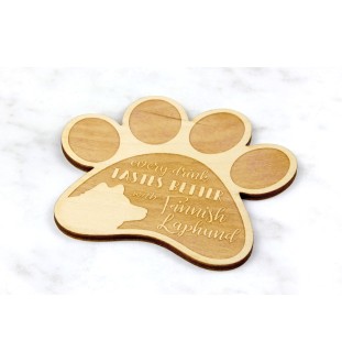 Finnischer Lapphund, Suomenlapinkoira, Lapinkoira - Tasse Untersetzer, graviert Untersetzer mit Hund, Geschenk für Hundeliebhaber von Art-Dog Marke