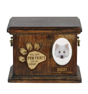 Finnish Lapphund, Finnish Lapponian Dog - urn for dog ashes, personalized urn with engraving, commemorative box for dog ashes by Art-Dog brand