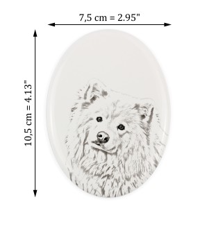 Finnischer Lapphund, Suomenlapinkoira, Lapinkoira - Gedenktafel mit einem Foto eines Hundes, Grabplatte mit Druck, personalisierte ovale Platte der Marke Art-Dog