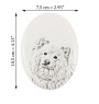 Chien finnois de Laponie, Suomenlapinkoira - une plaque commémorative avec une photo de chien, une plaque funéraire avec une impression, une plaque ovale personnalisée de la marque Art-Dog