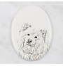Finnischer Lapphund, Suomenlapinkoira, Lapinkoira - Gedenktafel mit einem Foto eines Hundes, Grabplatte mit Druck, personalisierte ovale Platte der Marke Art-Dog