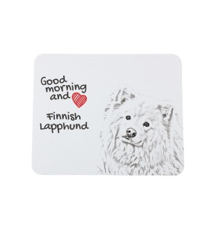 Finnish Lapphund, Finnish Lapponian Dog - mouse pad with print, personalized dog-themed mouse pad, unique gadget for an office worker by Art-Dog brand