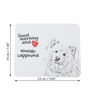 Finnischer Lapphund, Suomenlapinkoira, Lapinkoira - Mauspad mit Druck, personalisiertes Mauspad mit Hund, einzigartiges Gadget für Büroangestellte von Art-Dog.