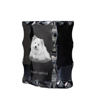 Chien finnois de Laponie, Suomenlapinkoira - cristal avec photo de chien, statuette en verre avec photo, cadre exceptionnel avec photo de la marque Art-Dog