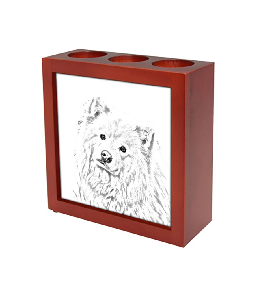 Finnish Lapphund, Finnish Lapponian Dog - pen holder with a dog, desk organizer with a print, personalized desk decoration from the Art-Dog brand.