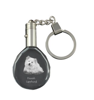 Chien finnois de Laponie, Suomenlapinkoira - pendentif avec une photo de chien, porte-clés en cristal dans une boîte cadeau, un cadeau unique par Art-Dog