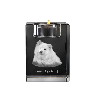 Fiński lapphund świecznik kryształowy z psem Art-Dog