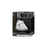 Finnischer Lapphund, Suomenlapinkoira, Lapinkoira - Kerzenhalter mit Hundefoto, Teelichthalter aus Kristall, personalisiertes Geschenk der Marke Art-Dog