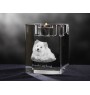 Chien finnois de Laponie, Suomenlapinkoira - Bougeoir avec photo de chien, porte bougie en cristal, cadeau personnalisé par la marque Art-Dog