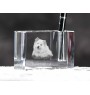 Chien finnois de Laponie, Suomenlapinkoira - Porte-stylos, organiseur en cristal avec photo de chien, décoration de bureau unique par la marque Art-Dog