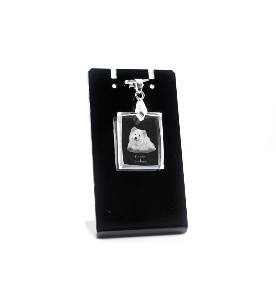 Chien finnois de Laponie, Suomenlapinkoira - Pendentif chien en cristal, collier photo, bijoux uniques par Art-Dog