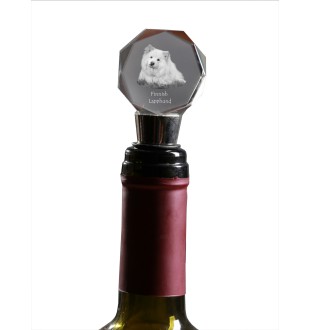 Chien finnois de Laponie, Suomenlapinkoira - Bouchon de bouteille, bouchon de vin en cristal avec photo, cadeau personnalisé pour barman par la marque Art-Dog