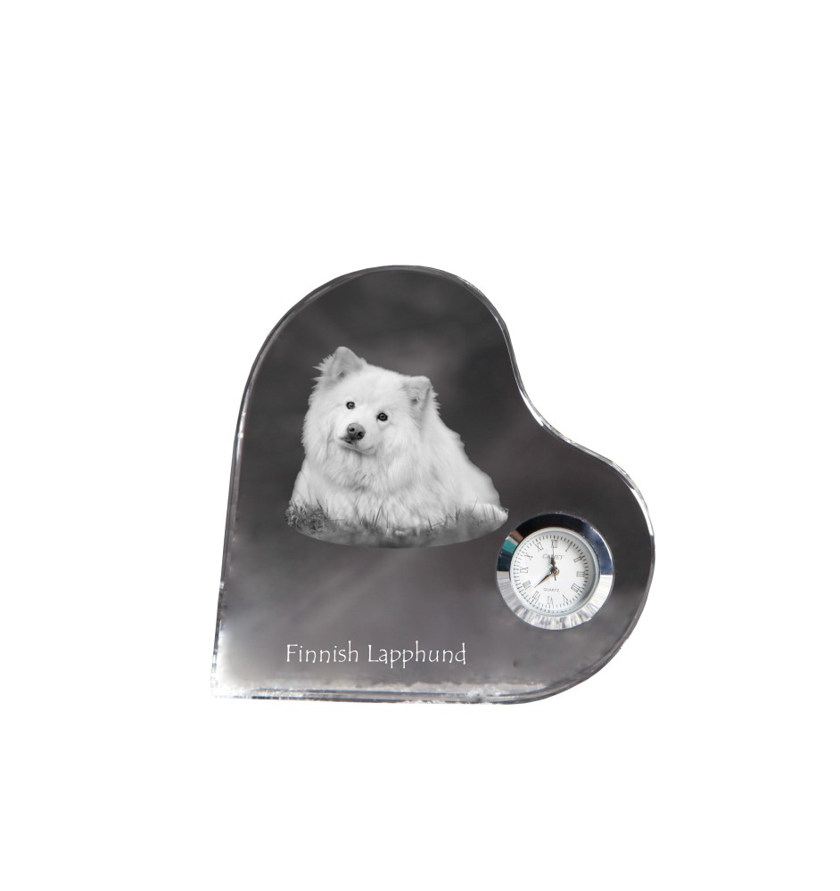 Fiński lapphund zegar w kształcie serca z psem Art-Dog