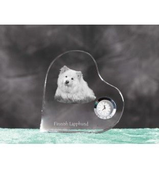 Fiński lapphund zegar w kształcie serca z psem Art-Dog