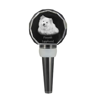 Chien finnois de Laponie, Suomenlapinkoira - Bouchon de bouteille en cristal, bouchon de vin unique avec photo, cadeau personnalisé pour sommelier par la marque Art-Dog