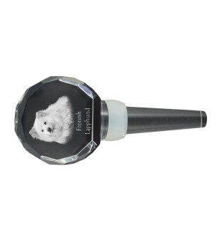 Finnish Lapphund, Finnish Lapponian Dog - Crystal bottle stopper, unique wine stopper with photo, personalised gift for sommelier by Art-Dog brand