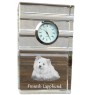 Finnischer Lapphund, Suomenlapinkoira, Lapinkoira - Glasuhr mit Foto, Foto eines Hundes im Kristall, personalisierte Tischuhr für das Büro der Marke Art-Dog
