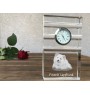 Finnish Lapphund, Finnish Lapponian Dog - glass clock with a photo, photo of a dog in crystal, personalized standing office clock by Art-Dog brand