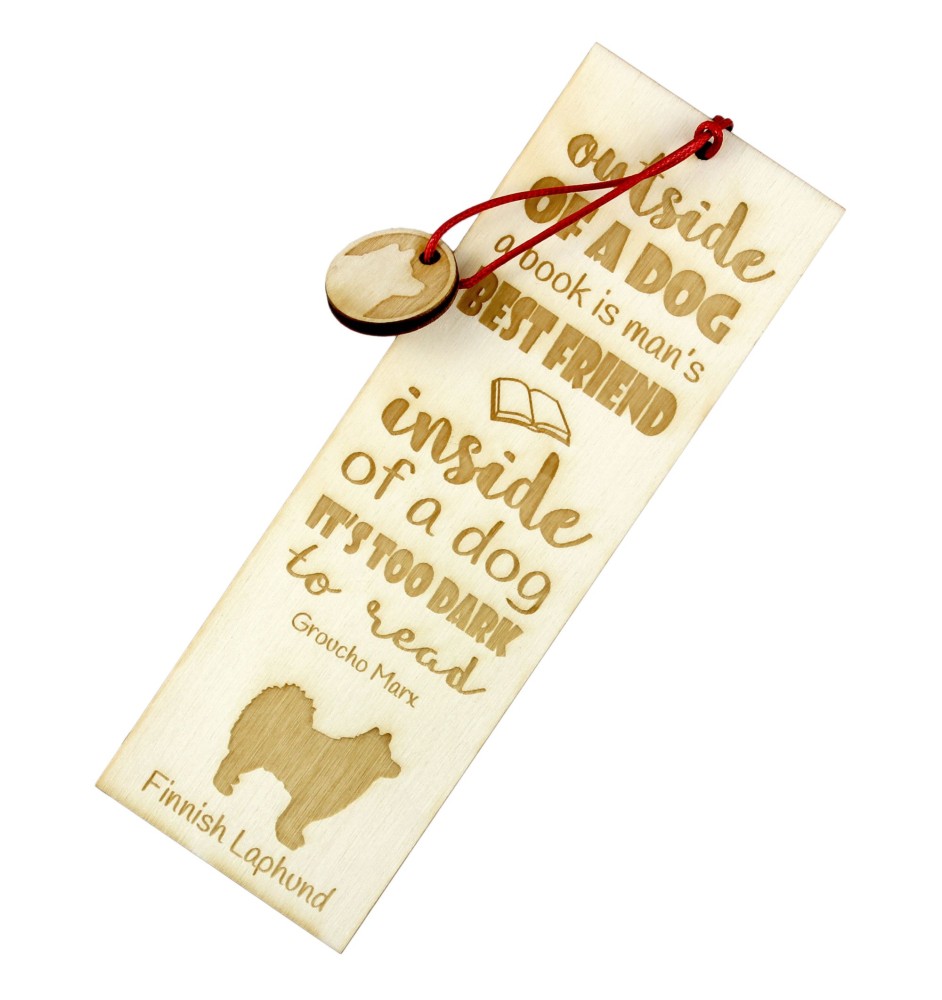 Finnischer Lapphund, Suomenlapinkoira, Lapinkoira - Lesezeichen mit Hund, personalisiertes Lesezeichen, Geschenk für Bücherwurm von der Marke Art-Dog