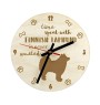 Chien finnois de Laponie, Suomenlapinkoira - horloge avec chien, horloge en bois, horloge murale pour les amoureux des chiens, horloge de bureau et étagère, Art-Dog