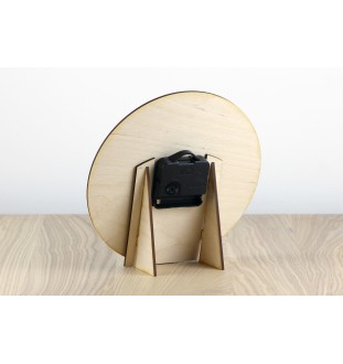 Chien finnois de Laponie, Suomenlapinkoira - horloge avec chien, horloge en bois, horloge murale pour les amoureux des chiens, horloge de bureau et étagère, Art-Dog