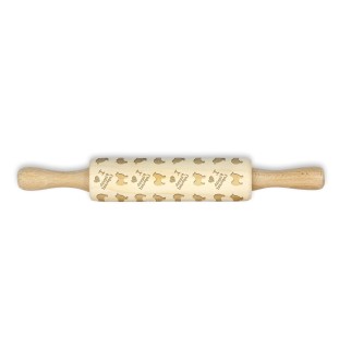 Finnish Lapphund, Finnish Lapponian Dog - small rolling pin with a dog, patterned dough roller, gadget for ceramicists from the Art-Dog brand
