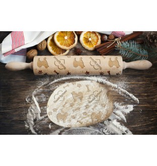 Finnish Lapphund, Finnish Lapponian Dog - rolling pin with a dog, decorating cookies with a rolling pin in patterns, a gift for the ceramicist of the Art-Dog brand