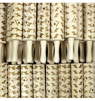Finnish Lapphund, Finnish Lapponian Dog - rolling pin with a dog, decorating cookies with a rolling pin in patterns, a gift for the ceramicist of the Art-Dog brand