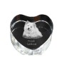 Finnish Lapphund, Finnish Lapponian Dog - a photo of a dog in crystal, crystal heart, unique photo frame from the Art-Dog brand