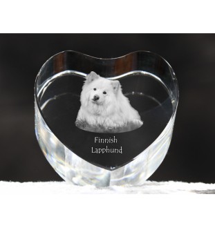 Fiński lapphund serce kryształowe z psem Art-Dog