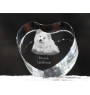 Finnish Lapphund, Finnish Lapponian Dog - a photo of a dog in crystal, crystal heart, unique photo frame from the Art-Dog brand
