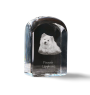 Chien finnois de Laponie, Suomenlapinkoira - un cube de cristal avec une photo, une photo de chien dans le cristal, un presse-papiers cubique de la marque Art-Dog