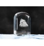 Finnish Lapphund, Finnish Lapponian Dog - crystal cube with a photo, photo of a dog in crystal, cubic paperweight from Art-Dog brand
