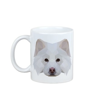 Finnischer Lapphund, Suomenlapinkoira, Lapinkoira - Becher mit einem Bild und dem Schriftzug geometrischer Hund Art-Dog