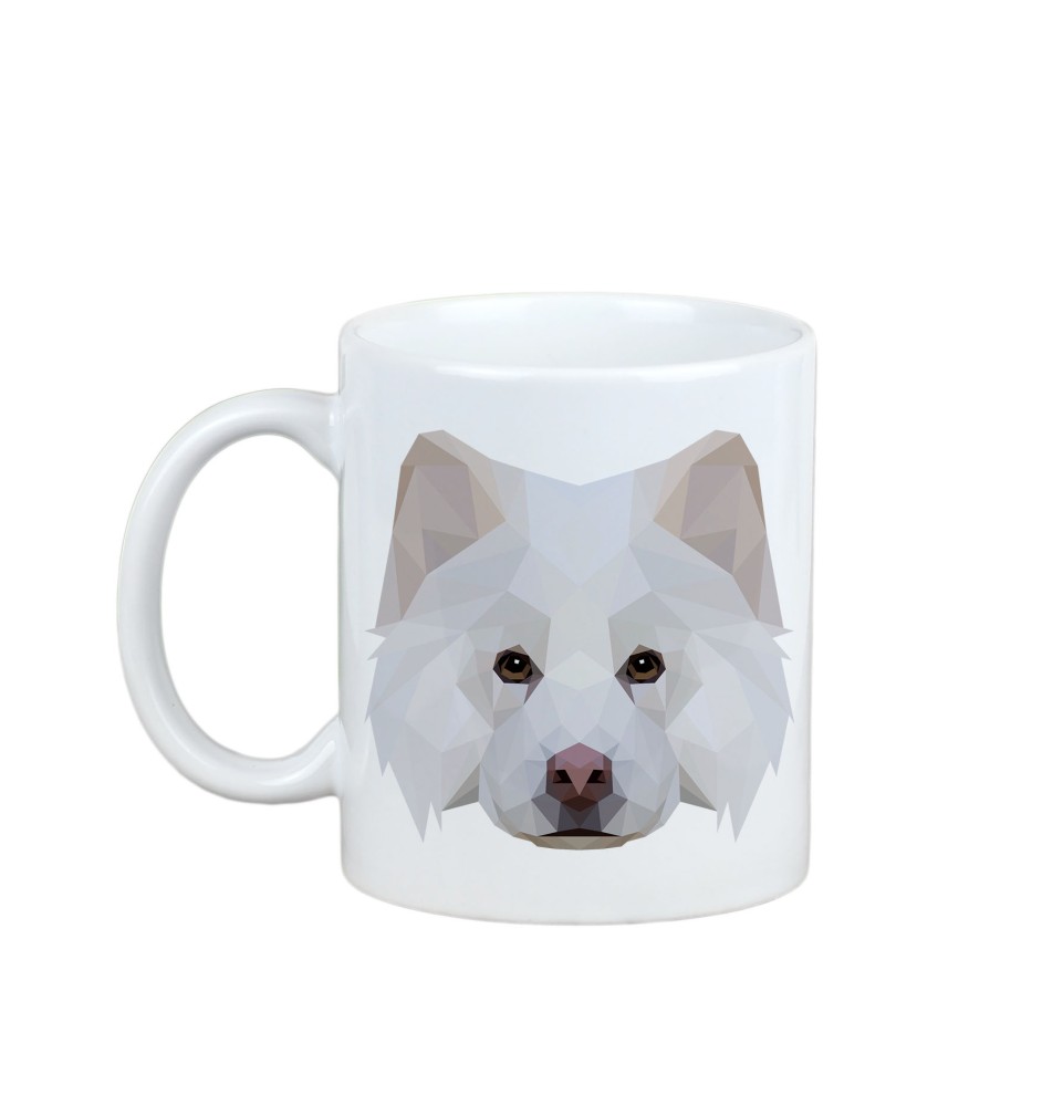 Chien finnois de Laponie, Suomenlapinkoira - tasse avec une photo et un motif de chien géométrique Art-Dog