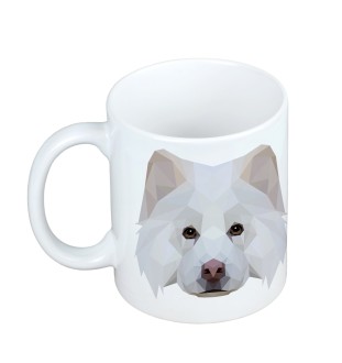Finnischer Lapphund, Suomenlapinkoira, Lapinkoira - Becher mit einem Bild und dem Schriftzug geometrischer Hund Art-Dog