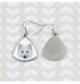 Finnish Lapphund, Finnish Lapponian Dog - earrings with a picture and the inscription geometric dog Art-Dog