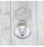 Chien finnois de Laponie, Suomenlapinkoira - porte-clés géométrique avec photo et inscription Art-Dog