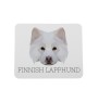 Chien finnois de Laponie, Suomenlapinkoira - tapis de souris géométrique avec photo et inscription Art-Dog