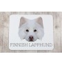 Chien finnois de Laponie, Suomenlapinkoira - tapis de souris géométrique avec photo et inscription Art-Dog