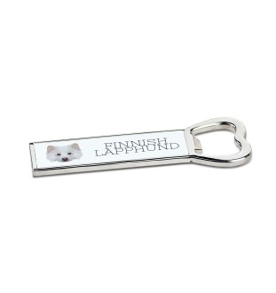 Finnish Lapphund, Finnish Lapponian Dog - bottle opener with a picture and inscription for beer by Art-Dog