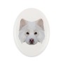 Chien finnois de Laponie, Suomenlapinkoira - une plaque avec une photo et un motif géométrique de la marque Art-Dog